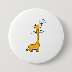 Badge Rond 7,6 Cm Girafe aux nuages
