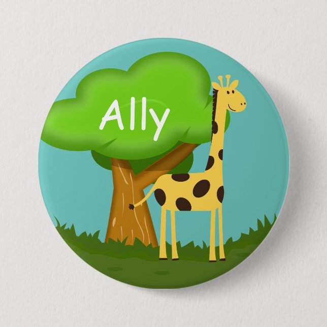 Badge Rond 7,6 Cm Girafe mignonne (Devant)