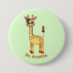 Badge Rond 7,6 Cm Girafe mignonne de bébé d'aquarelle