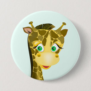 Badge Rond 7,6 Cm Girafeau mignon