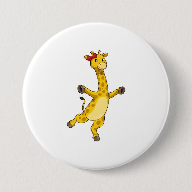 Badge Rond 7,6 Cm Giraffe au ruban (Devant)