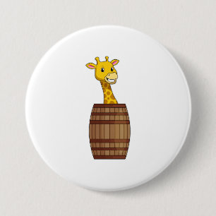 Badge Rond 7,6 Cm Giraffe avec tonneau