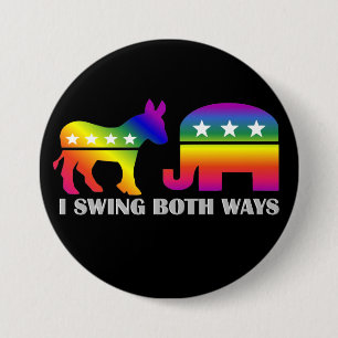 Badge Rond 7,6 Cm GLBT Démocrate/électeur d'oscillation républica