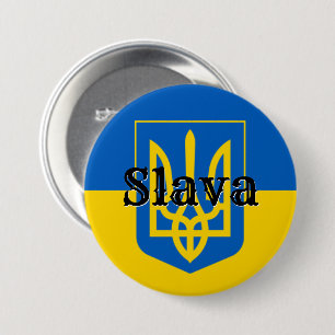 Badge Rond 7,6 Cm Gloire au Trident ukrainien