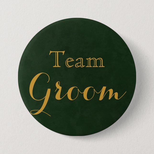 Badge Rond 7,6 Cm Gold Mariage Team Groom (Devant)