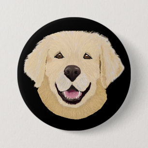 Badge Rond 7,6 Cm Golden Lab