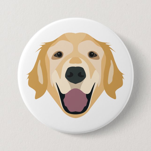 Badge Rond 7,6 Cm Golden retriever d'illustration (Devant)