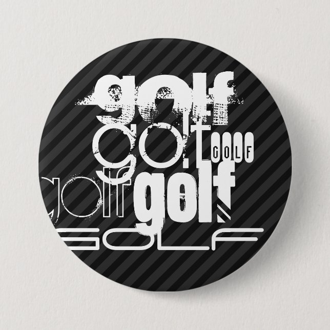 Badge Rond 7,6 Cm Golf ; Gris noir et gris foncé (Devant)