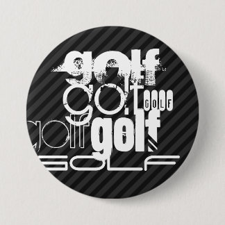 Badge Rond 7,6 Cm Golf ; Gris noir et gris foncé