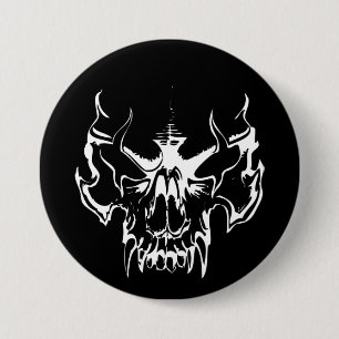 Badge Rond 7,6 Cm Goth Skull
