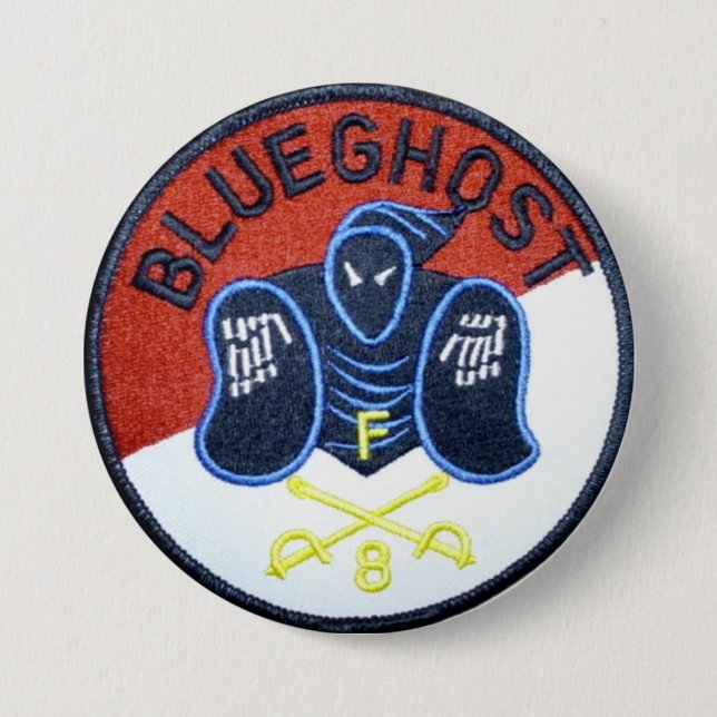 Badge Rond 7,6 Cm Goupille bleue de fantôme (Devant)