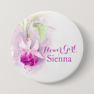 Badge Rond 7,6 Cm Goupille/bouton fuchsia simples de mariage de