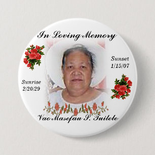 Badge Rond 7,6 Cm Goupille funèbre de tante Vao's