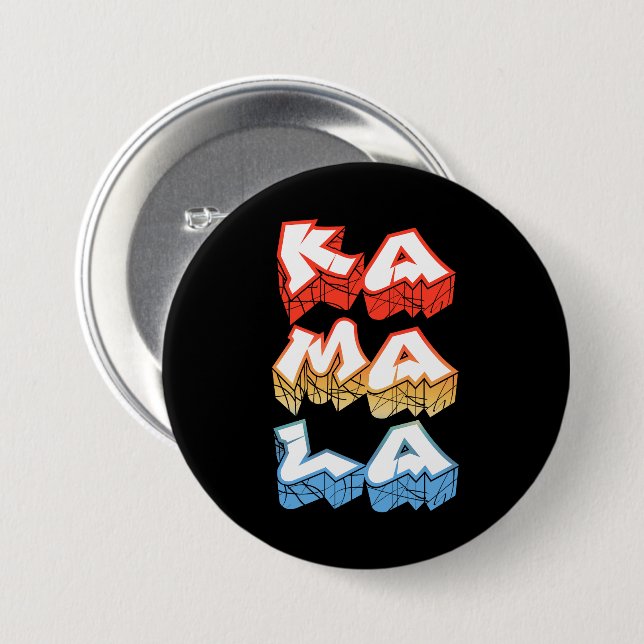 Badge Rond 7,6 Cm Graffiti Kamala Harris (Devant & derrière)