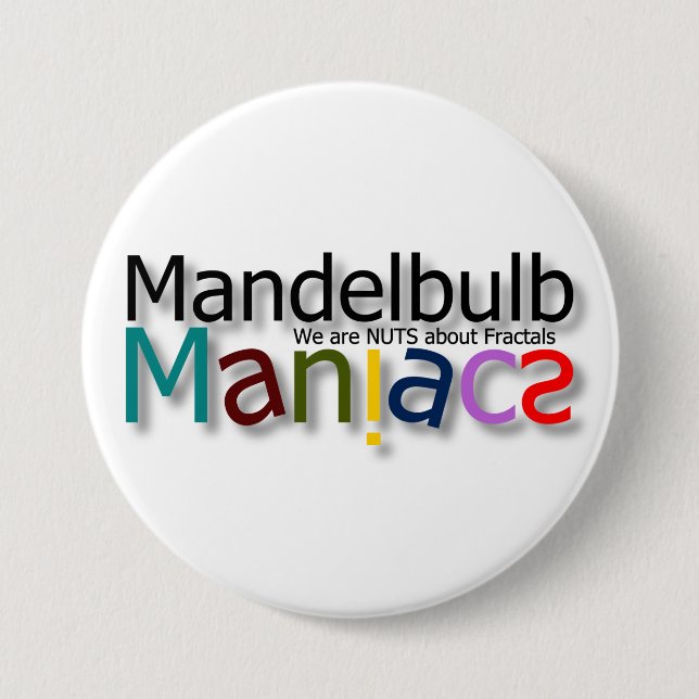 Badge Rond 7,6 Cm Grand, bouton maniaque rond de 3 pouces (Devant)