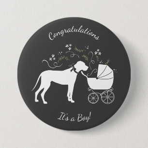Badge Rond 7,6 Cm Grand Chien Danse Baby shower Chien Chien Chien Ch