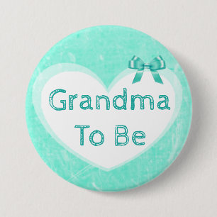 Badge Rond 7,6 Cm Grand-mère à être Baby shower Bouton bleu