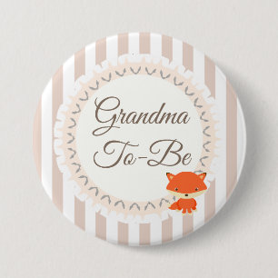 Badge Rond 7,6 Cm Grand-mère à être Bouton Fox Woodlands Thème