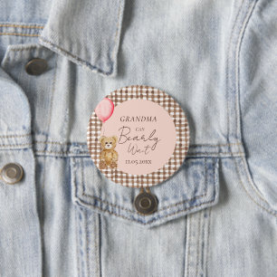 Badge Rond 7,6 Cm Grand-mère peut attendre un Baby shower fille