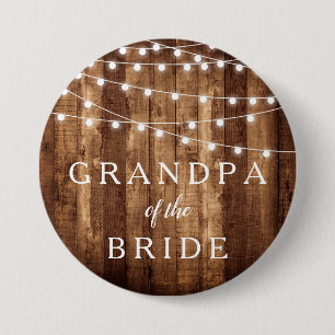 Badge Rond 7,6 Cm Grand-papa en bois rustique de quirlandes