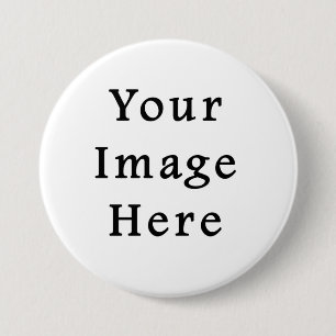 Badge Rond 7,6 Cm Grande broche à boutons ronds - Blanc Modèle Cus