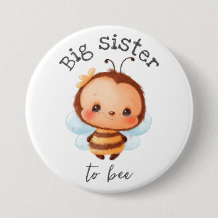 Badge Rond 7,6 Cm Grande Soeur aux enfants de bourdon