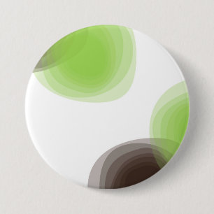 Badge Rond 7,6 Cm Graphique abstrait vert, moderne, simple, fleuri