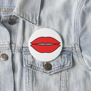 Badge Rond 7,6 Cm Gras rouge lèvres Pop Art