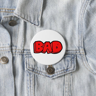 Badge Rond 7,6 Cm Gras rouge mauvais style de graffiti