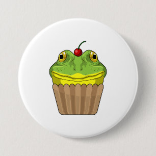 Badge Rond 7,6 Cm Grenouille avec muffin
