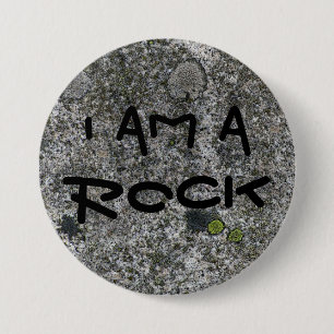 Badge Rond 7,6 Cm Gris de roche de granit je suis une roche