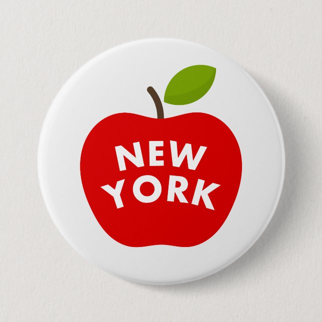 Badge Rond 7,6 Cm Grosse pomme, New York (Devant)