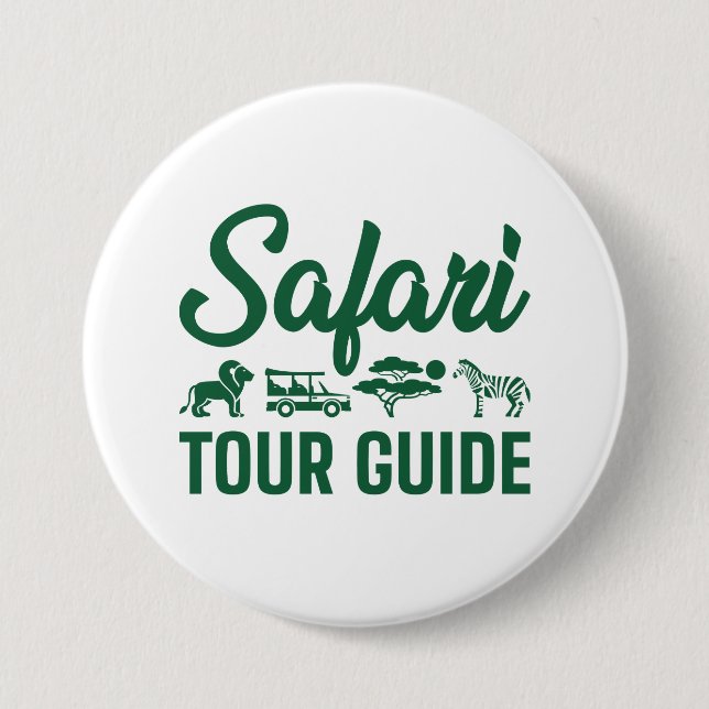 Badge Rond 7,6 Cm Guide Safari (Devant)
