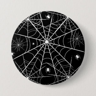 Badge Rond 7,6 Cm Halloween Spider Web