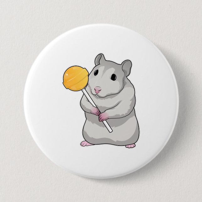 Badge Rond 7,6 Cm Hamster Lollipop (Devant)