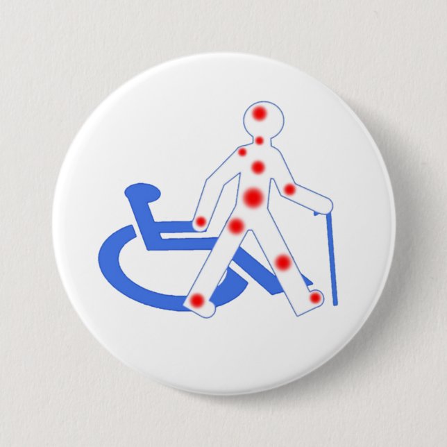 Badge Rond 7,6 Cm Handicap invisible / visible (Devant)