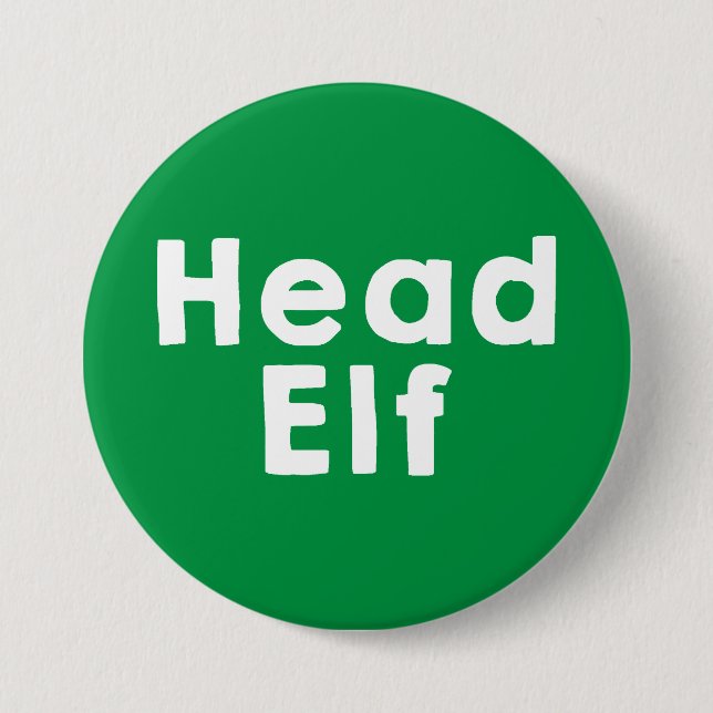 Badge Rond 7,6 Cm Head Elf Green (Devant)