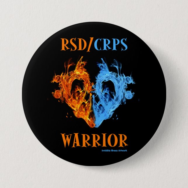 Badge Rond 7,6 Cm Heart/Flames (Devant)