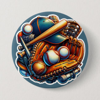 Badge Rond 7,6 Cm Héros de base-ball Home Run
