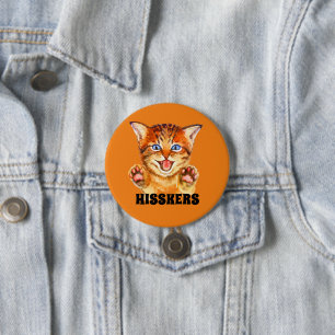 Badge Rond 7,6 Cm Hisser Chat Hisskers Chat