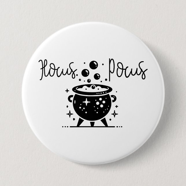 Badge Rond 7,6 Cm Hocus Pocus Chaudron de sorcière bouillonnant Hall (Devant)