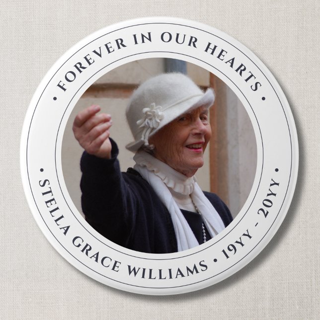 Badge Rond 7,6 Cm Hommage au Souvenir (Photo Memorial Button)