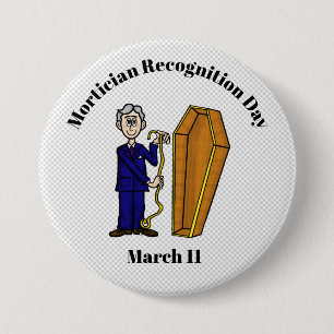 Badge Rond 7,6 Cm Homme morticien avec bouton de café
