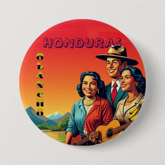 Badge Rond 7,6 Cm Honduras OLANCHO Retro poster