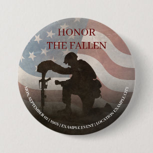 Badge Rond 7,6 Cm Honorez les Morts