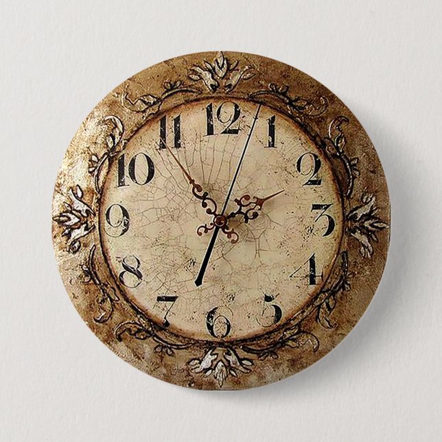 Badge Rond 7,6 Cm Horloge antique (Devant)