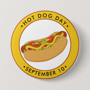 Badge Rond 7,6 Cm Hot Dog Day