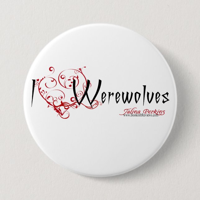 Badge Rond 7,6 Cm I bouton de loups-garou de coeur (Devant)