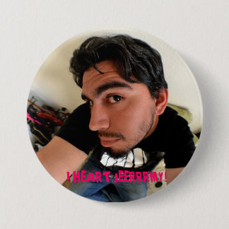 BADGE ROND 7,6 CM I BOUTON STUPIDE DE VISAGE DU COEUR JERMY