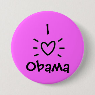 BADGE ROND 7,6 CM I "COEUR" OBAMA !